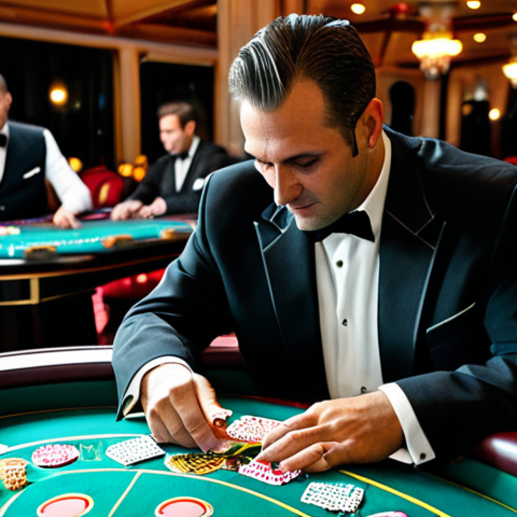 **

"A professional croupier, fully clothed in a crisp uniform, dealing cards at a blackjack table in a glamorous Monte Carlo casino. The setting includes focused gamblers around the table, ambient lighting, and a general atmosphere of sophisticated fun. Safe for work, appropriate content, professional environment, perfect anatomy, natural proportions, high quality, well-formed hands."

**