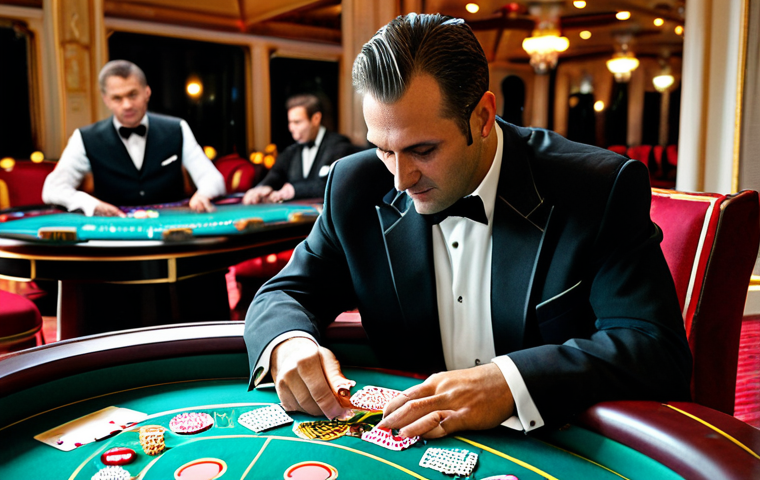 **

"A professional croupier, fully clothed in a crisp uniform, dealing cards at a blackjack table in a glamorous Monte Carlo casino. The setting includes focused gamblers around the table, ambient lighting, and a general atmosphere of sophisticated fun. Safe for work, appropriate content, professional environment, perfect anatomy, natural proportions, high quality, well-formed hands."

**