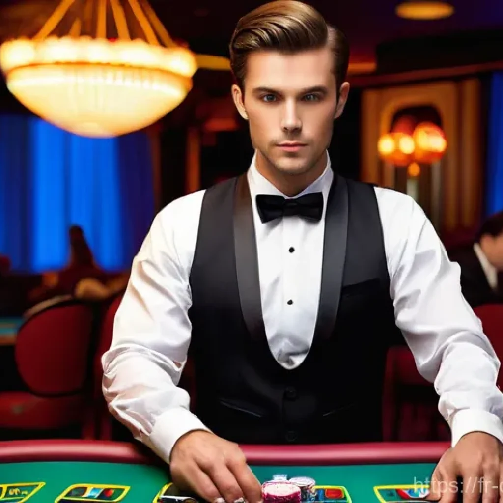 카지노 딜러와 고객 응대 기술 - **Prompt for Croupier's Elegance and Dexterity:**
    "A highly detailed, professional photo of a ma...